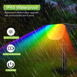 image-20/18LEDs RGB Solar Light Outdoors Landscape Spotlights Color Changing 2 In 1 Wireless Waterproof Solar Wall Lamp Patio Garden