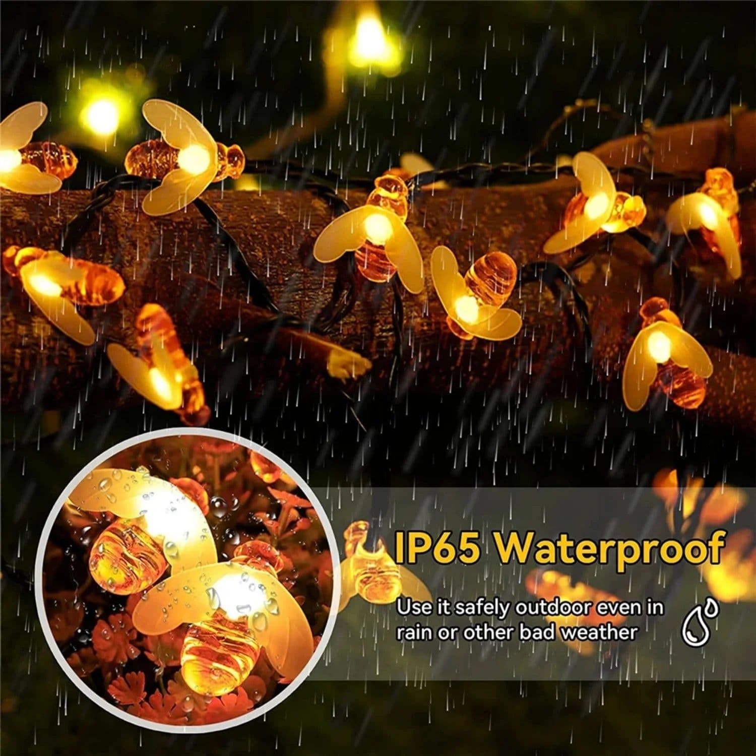 image-Solar Bees Lights Led Solar Outdoor Lights Waterproof Honey Bees Decor Garden Solar Outdoor Light for Wedding Garden Decoration