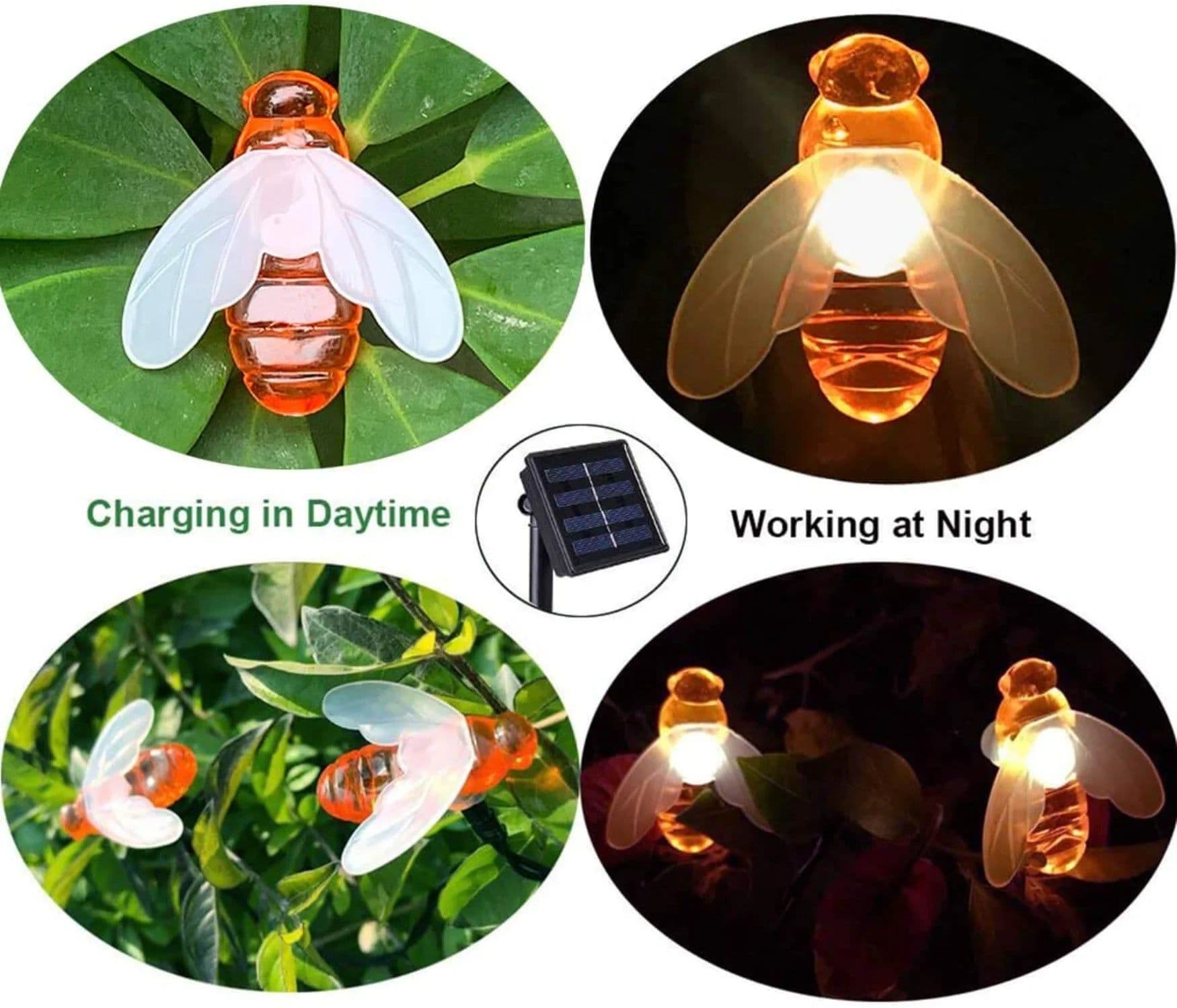 image-Solar Bees Lights Led Solar Outdoor Lights Waterproof Honey Bees Decor Garden Solar Outdoor Light for Wedding Garden Decoration