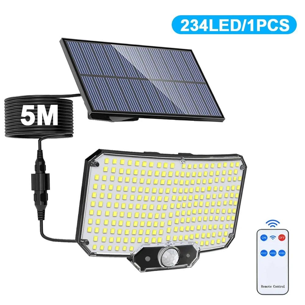 image-234LED Solar Light Outdoor Waterproof With Motion Sensor 3 Lighting Mode Security Light Solar Flood Light for Garden Garage Yard