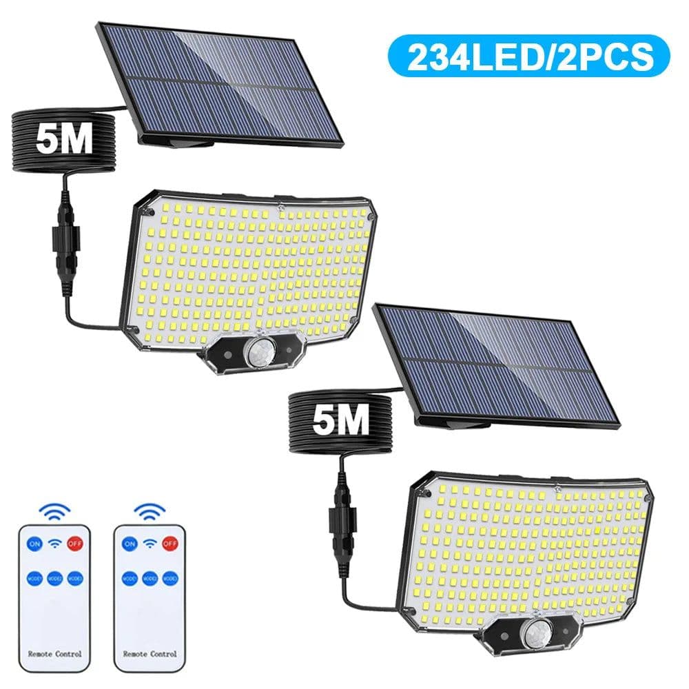 image-234LED Solar Light Outdoor Waterproof With Motion Sensor 3 Lighting Mode Security Light Solar Flood Light for Garden Garage Yard
