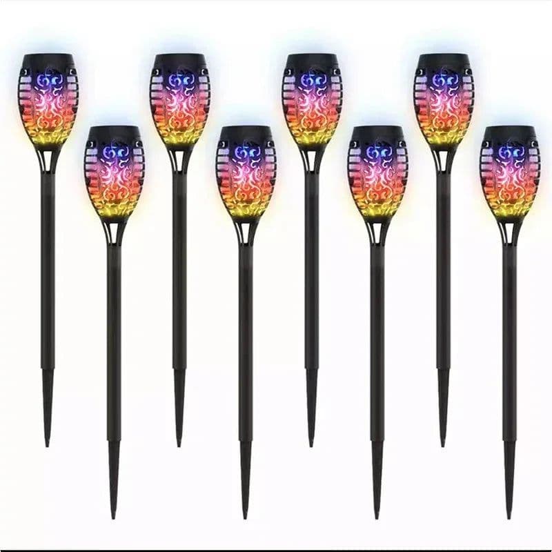 image-NEW 1/2/4/6/8Pcs Solar Flame Torch Lights Flickering Light Waterproof Garden Decoration Outdoor Lawn Path Yard Patio Floor Lamps