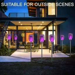 image-NEW 1/2/4/6/8Pcs Solar Flame Torch Lights Flickering Light Waterproof Garden Decoration Outdoor Lawn Path Yard Patio Floor Lamps