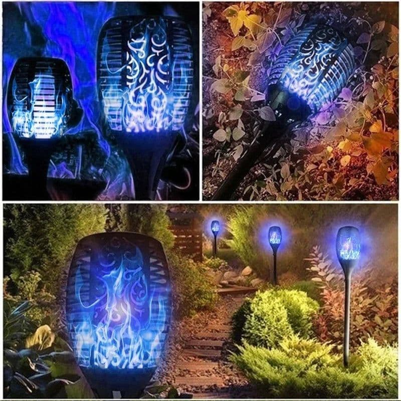 image-NEW 1/2/4/6/8Pcs Solar Flame Torch Lights Flickering Light Waterproof Garden Decoration Outdoor Lawn Path Yard Patio Floor Lamps