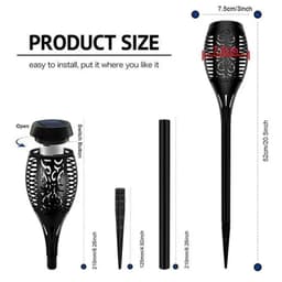 image-NEW 1/2/4/6/8Pcs Solar Flame Torch Lights Flickering Light Waterproof Garden Decoration Outdoor Lawn Path Yard Patio Floor Lamps