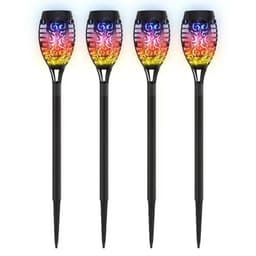 image-NEW 1/2/4/6/8Pcs Solar Flame Torch Lights Flickering Light Waterproof Garden Decoration Outdoor Lawn Path Yard Patio Floor Lamps