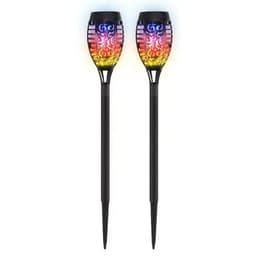 image-NEW 1/2/4/6/8Pcs Solar Flame Torch Lights Flickering Light Waterproof Garden Decoration Outdoor Lawn Path Yard Patio Floor Lamps