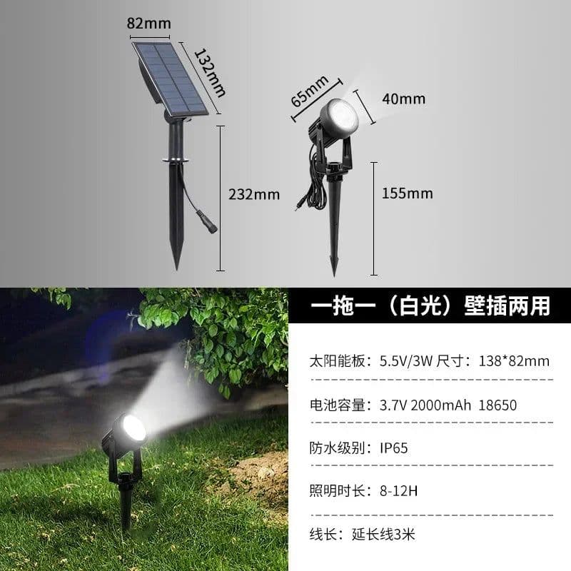 image-Newest 3000K/6000K/RGB Solar LED Light Outdoor Solar Spotlight Solar Garden Light Outdoor IP65 Waterproof Lawn Lamp Wall Light