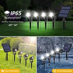 image-Newest 3000K/6000K/RGB Solar LED Light Outdoor Solar Spotlight Solar Garden Light Outdoor IP65 Waterproof Lawn Lamp Wall Light