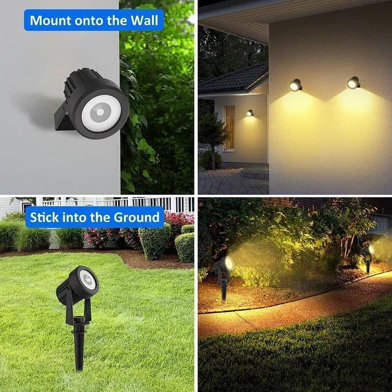image-Newest 3000K/6000K/RGB Solar LED Light Outdoor Solar Spotlight Solar Garden Light Outdoor IP65 Waterproof Lawn Lamp Wall Light