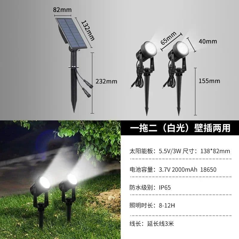 image-Newest 3000K/6000K/RGB Solar LED Light Outdoor Solar Spotlight Solar Garden Light Outdoor IP65 Waterproof Lawn Lamp Wall Light