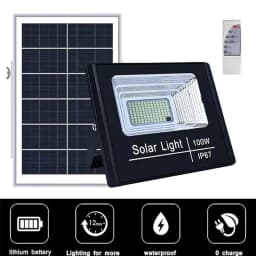 image-50W-300W Solar Light LED Outdoor Solar Light Intelligent Remote Control High Brightness IP67 Waterproof Garden Sensor Light