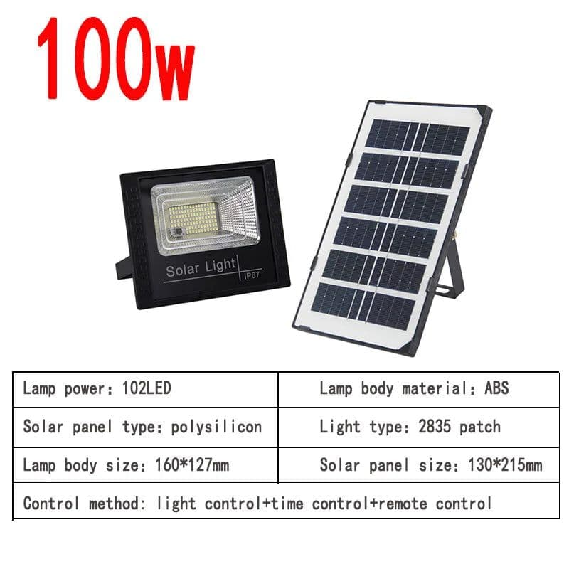 image-50W-300W Solar Light LED Outdoor Solar Light Intelligent Remote Control High Brightness IP67 Waterproof Garden Sensor Light