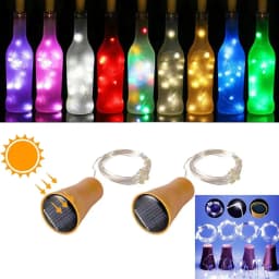 image-Solar Powered 10LED 20LED Wine Bottle Lights Cork Shape Fairy Lights Garland Christmas Light Copper Wire Home Room Decor Lamp
