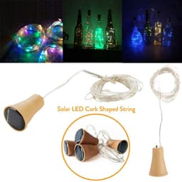 image-Solar Powered 10LED 20LED Wine Bottle Lights Cork Shape Fairy Lights Garland Christmas Light Copper Wire Home Room Decor Lamp