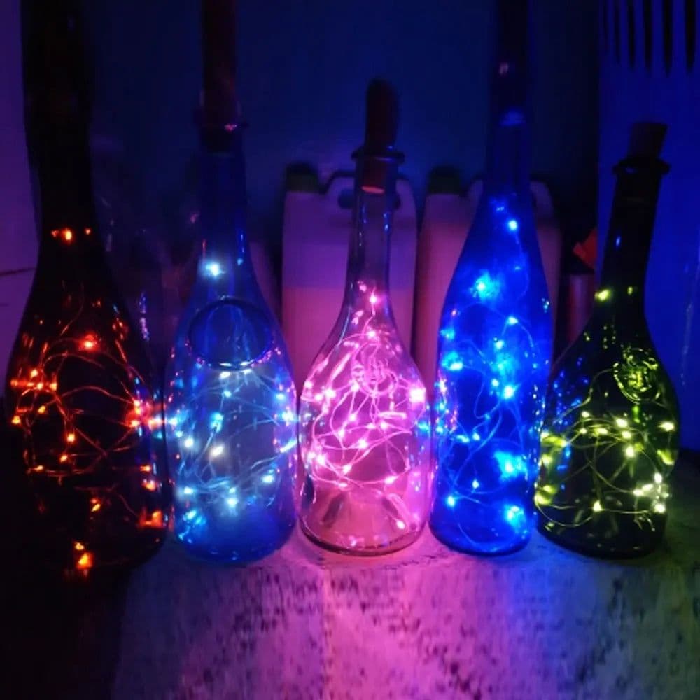 image-Solar Powered 10LED 20LED Wine Bottle Lights Cork Shape Fairy Lights Garland Christmas Light Copper Wire Home Room Decor Lamp