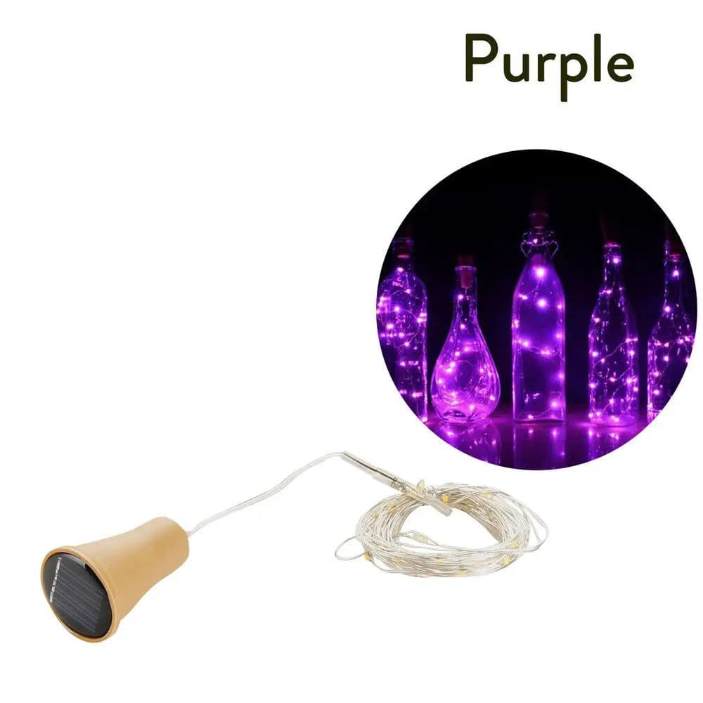 image-Solar Powered 10LED 20LED Wine Bottle Lights Cork Shape Fairy Lights Garland Christmas Light Copper Wire Home Room Decor Lamp
