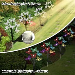 image-Solar Outdoor LED Lights Outdoor Waterproof Garden Landscape Lawn Light Butterfly Lights Lamp LED Home Decor Lamp 6/8/10heads 조명