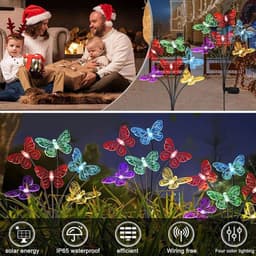 image-Solar Outdoor LED Lights Outdoor Waterproof Garden Landscape Lawn Light Butterfly Lights Lamp LED Home Decor Lamp 6/8/10heads 조명