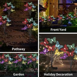 image-Solar Outdoor LED Lights Outdoor Waterproof Garden Landscape Lawn Light Butterfly Lights Lamp LED Home Decor Lamp 6/8/10heads 조명