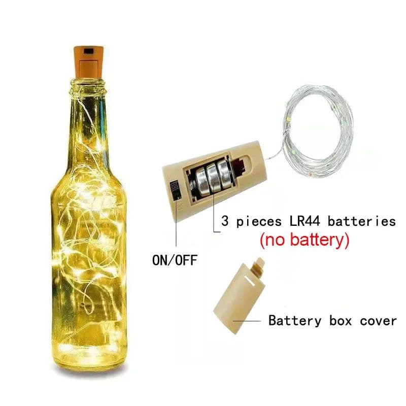 image-10pcs 20Leds Solar Light Wine Bottle String LED Light Solar Copper Wire Fairy Lights Cork Shape Christmas Lamp Wedding Party Dec
