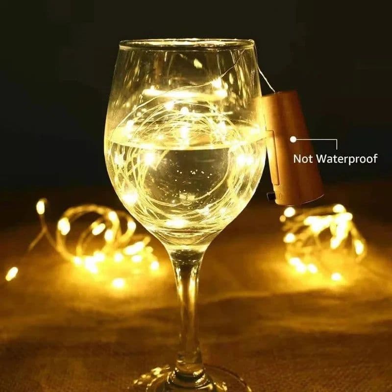 image-10pcs 20Leds Solar Light Wine Bottle String LED Light Solar Copper Wire Fairy Lights Cork Shape Christmas Lamp Wedding Party Dec