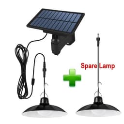 image-Solar Panel Chandelier Led Solar Pendant Light Powered Lamp White/Warm light with Remote Control Camping Outdoor Garden