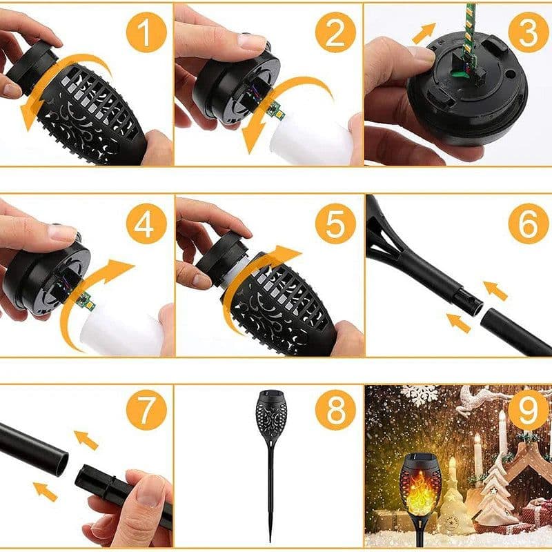 image-New Water Proof Solar Led Flame Lamp Torch Lamp Outdoor Decorative Landscape Lamp Courtyard Garden Decorative Landscape Lamp Hot