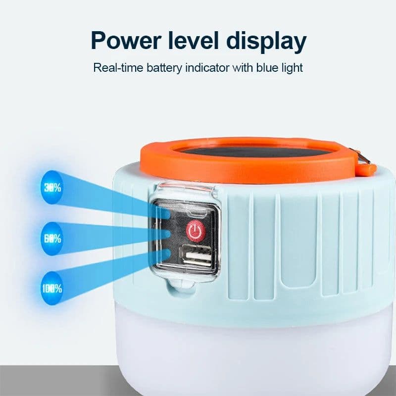image-Waterproof Rechargeable Tent Lamp Solar LED Camping Light New Portable Lanterns Emergency Lights Market Lamp Energy Saving Bulb