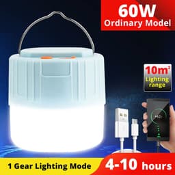 image-Waterproof Rechargeable Tent Lamp Solar LED Camping Light New Portable Lanterns Emergency Lights Market Lamp Energy Saving Bulb