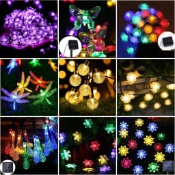 image-Solar LED String Lights Outdoor Garden Christmas Decor