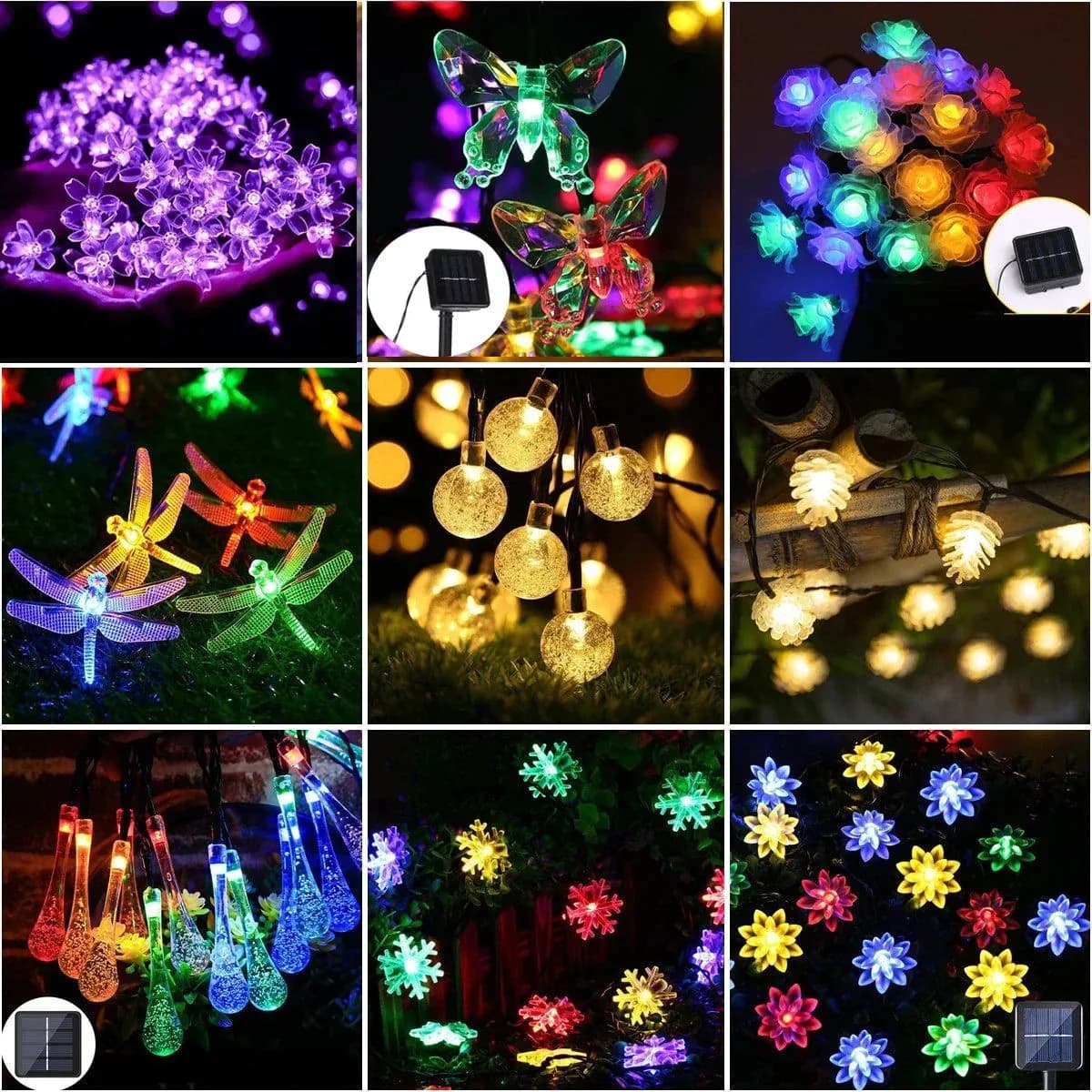 image-Solar LED String Lights Outdoor Garden Christmas Decor