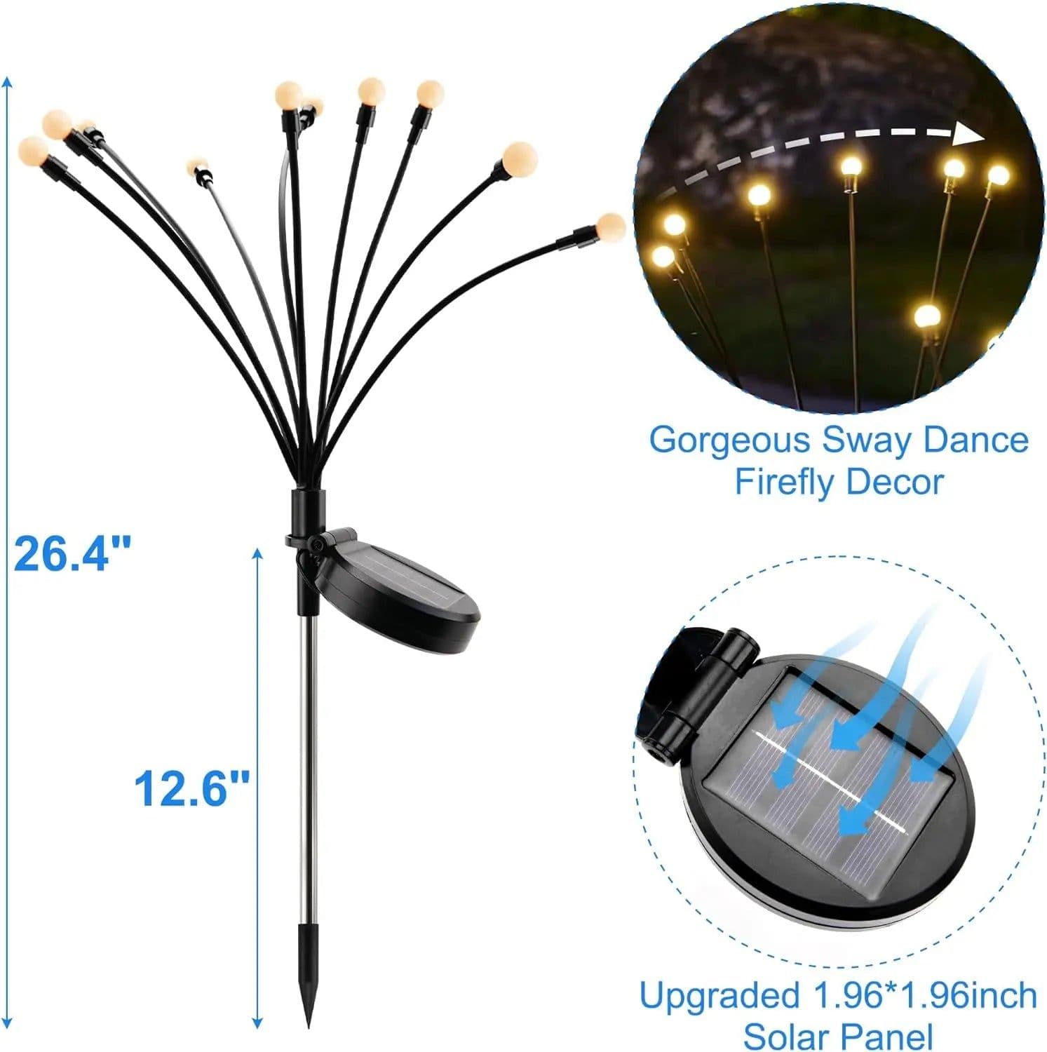 image-10 LED Solar Garden Lights Firefly Waterproof Solar Lights Outdoor for Yard Patio Pathway Christmas Decorations Solar Lamp