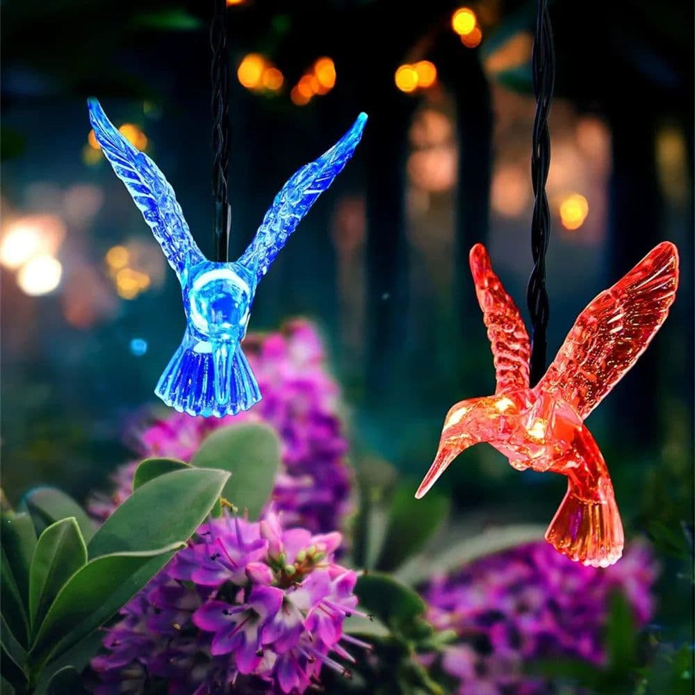 image-Solar Hummingbird String Lights Outdoor Fairy Lights with 8 Modes Waterproof Solar Powered for Patio Yard Christmas Decor 691
