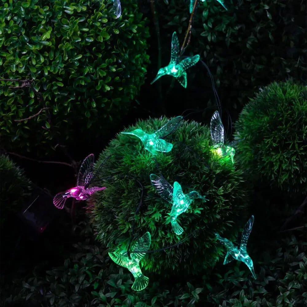 image-Solar Hummingbird String Lights Outdoor Fairy Lights with 8 Modes Waterproof Solar Powered for Patio Yard Christmas Decor 691