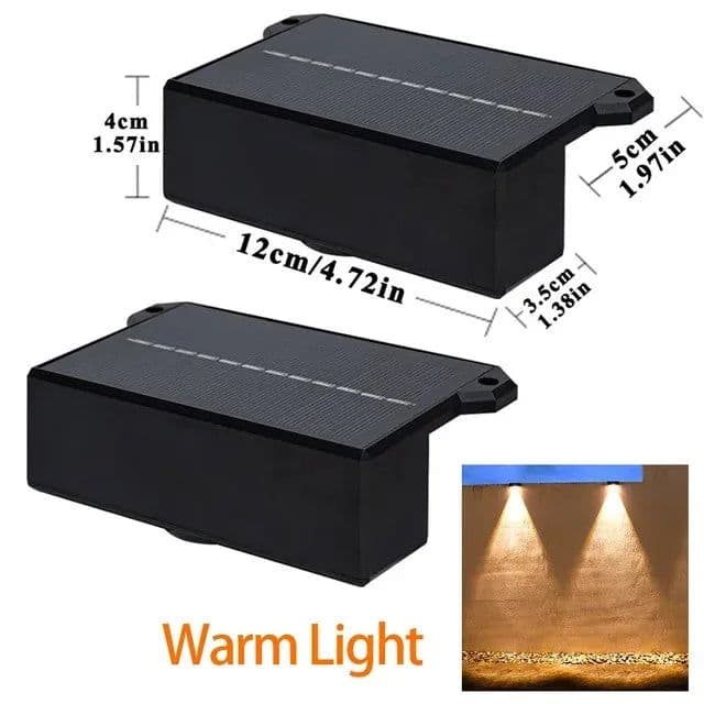 image-Ultra Bright Led Solar Outdoor Fence Lights Solar Deck Lights IP65 Waterproof Stair Step Lamp Patio Garden Decoration Light