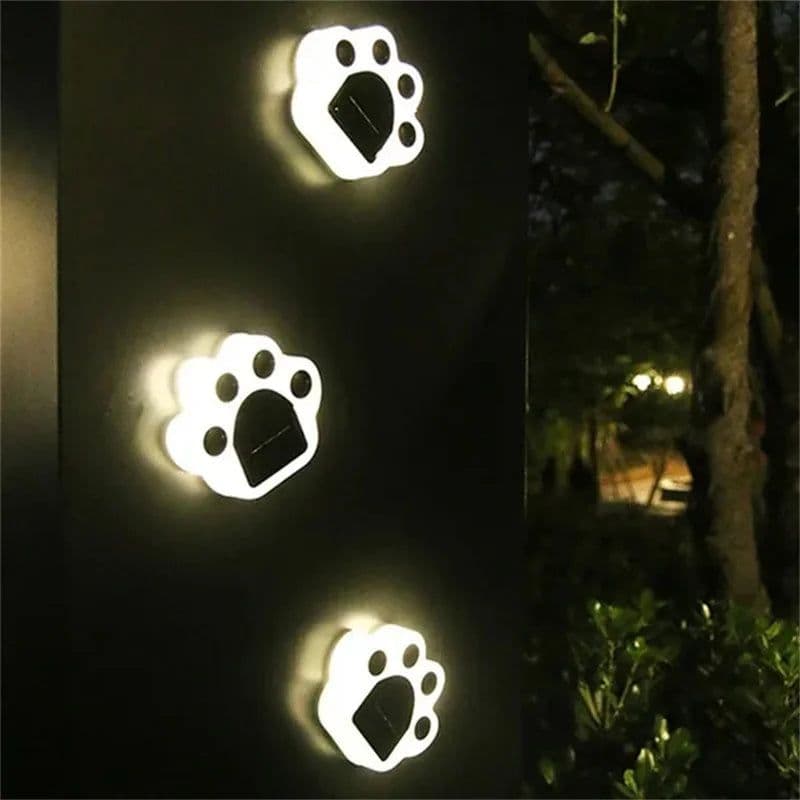 image-LED Solar Garden Light Outdoor Waterproof Garden Decoration Dog Cat Animal Paw Print Lights Path Lawn Lamp String Paths Light