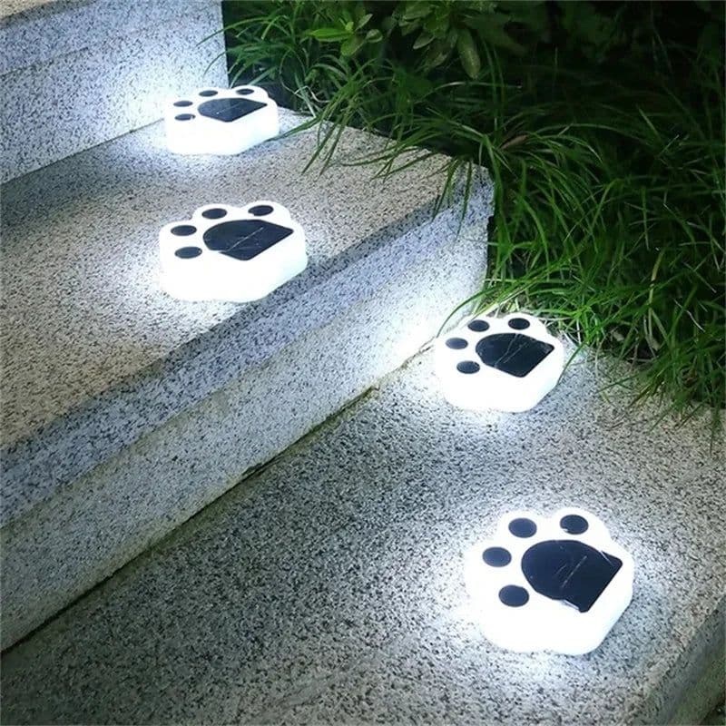 image-LED Solar Garden Light Outdoor Waterproof Garden Decoration Dog Cat Animal Paw Print Lights Path Lawn Lamp String Paths Light