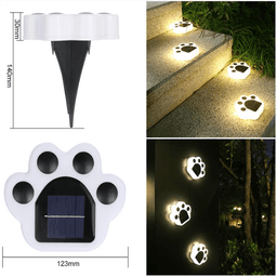image-LED Solar Garden Light Outdoor Waterproof Garden Decoration Dog Cat Animal Paw Print Lights Path Lawn Lamp String Paths Light