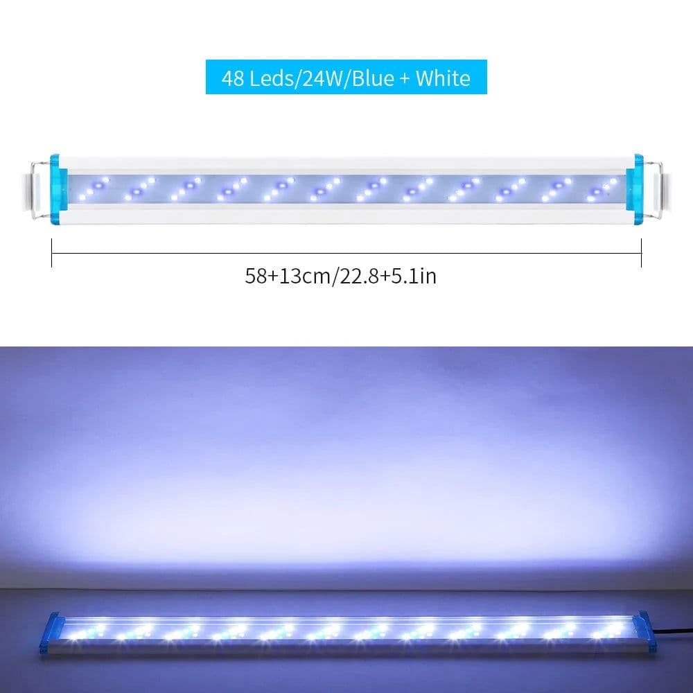 image-LED Aquarium Lighting Aquatic Plant Light 18-58CM Extensible Waterproof Clip for Fish Tank Color Lights