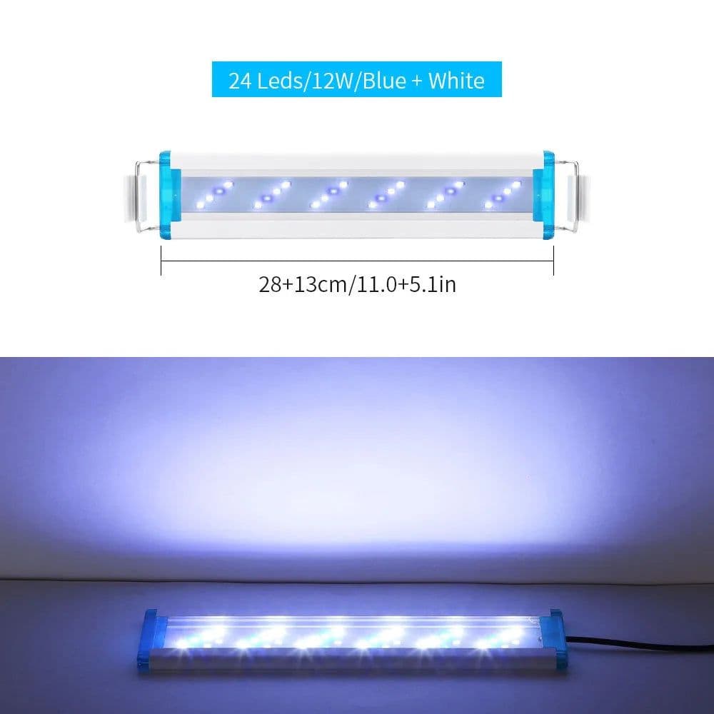 image-LED Aquarium Lighting Aquatic Plant Light 18-58CM Extensible Waterproof Clip for Fish Tank Color Lights