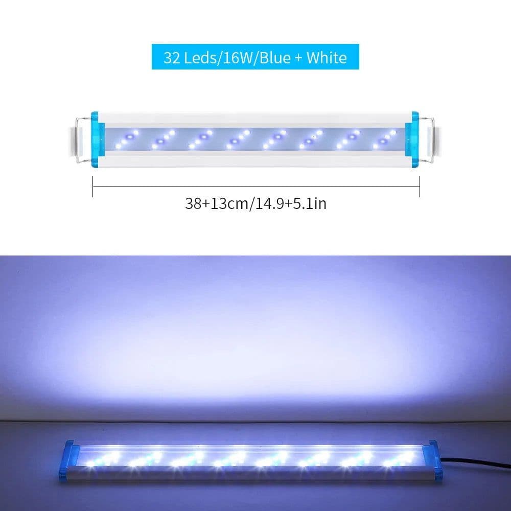 image-LED Aquarium Lighting Aquatic Plant Light 18-58CM Extensible Waterproof Clip for Fish Tank Color Lights