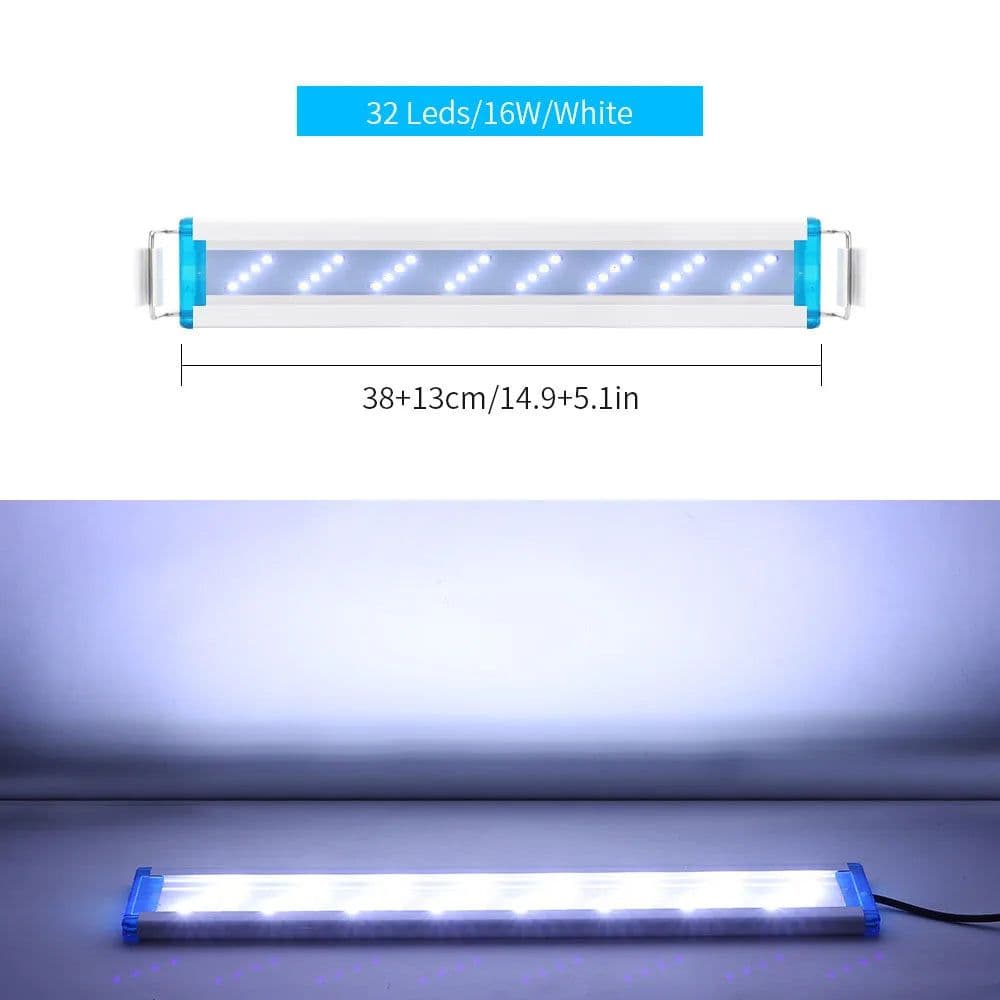image-LED Aquarium Lighting Aquatic Plant Light 18-58CM Extensible Waterproof Clip for Fish Tank Color Lights
