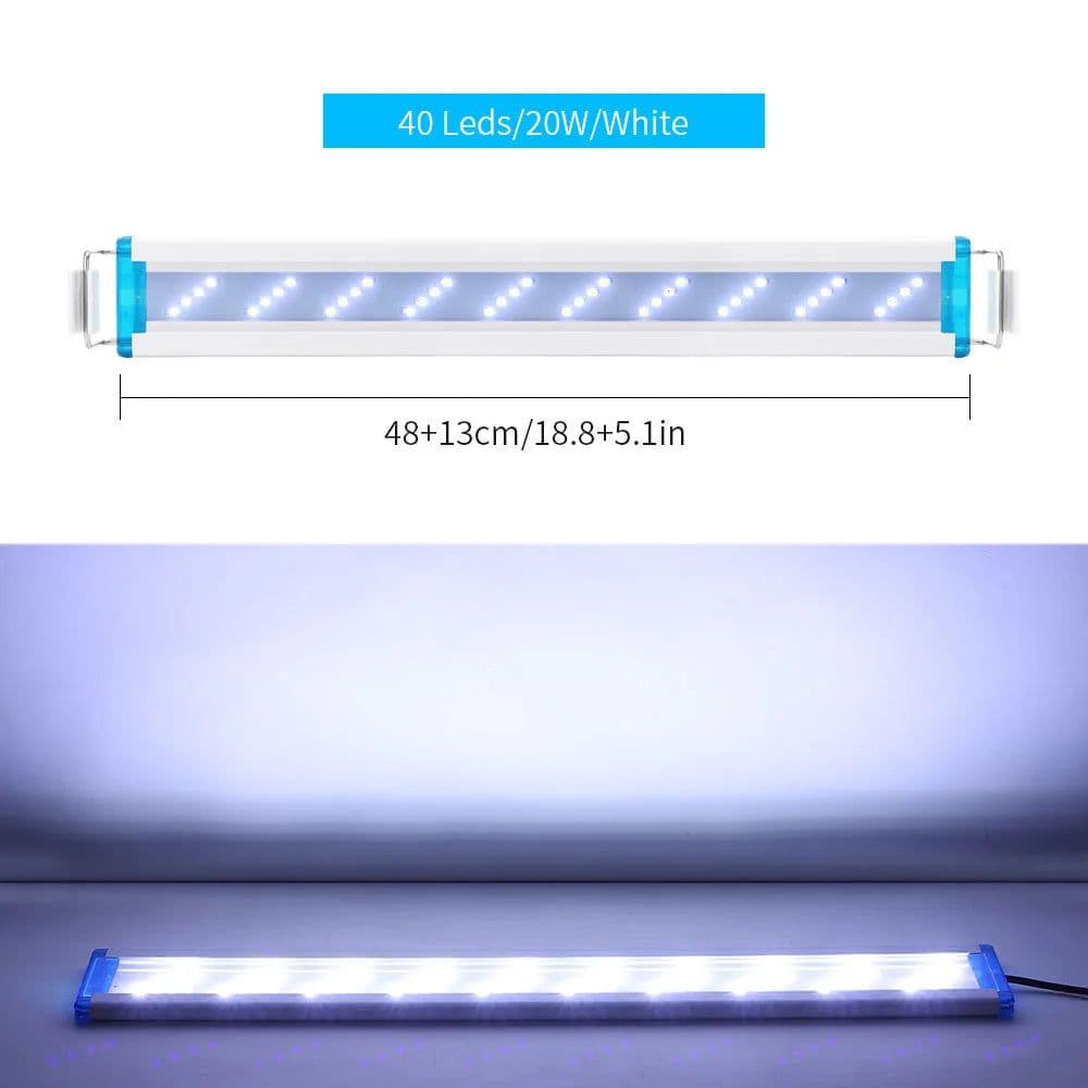 image-LED Aquarium Lighting Aquatic Plant Light 18-58CM Extensible Waterproof Clip for Fish Tank Color Lights