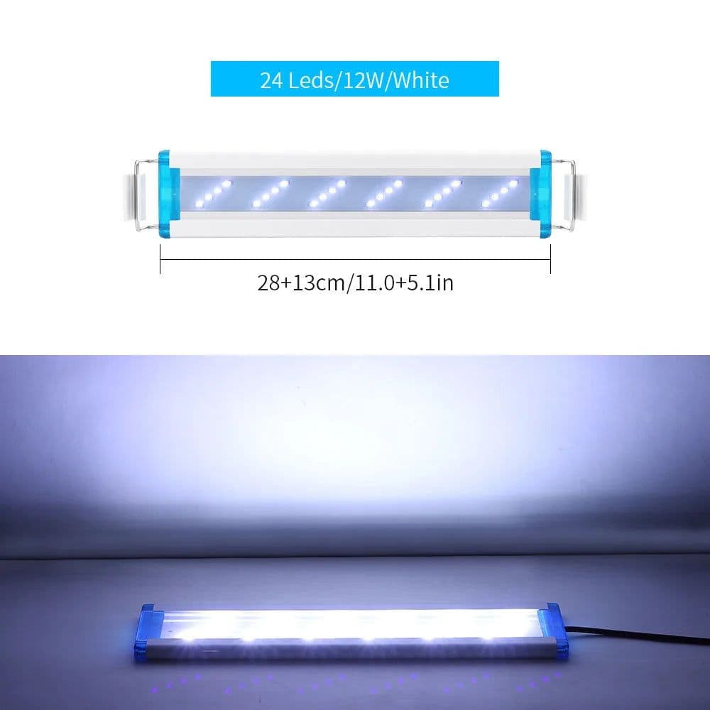 image-LED Aquarium Lighting Aquatic Plant Light 18-58CM Extensible Waterproof Clip for Fish Tank Color Lights