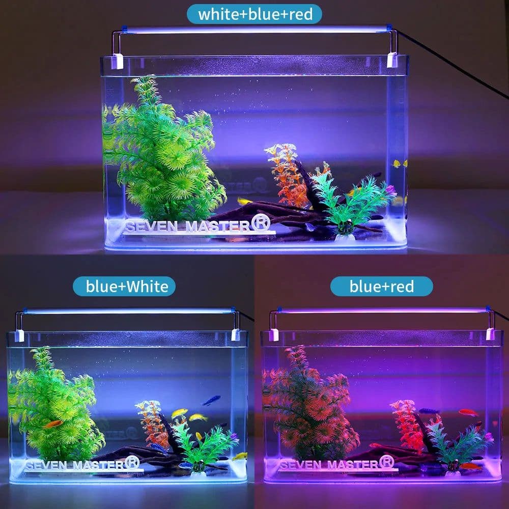 image-LED Aquarium Lighting Aquatic Plant Light 18-58CM Extensible Waterproof Clip for Fish Tank Color Lights