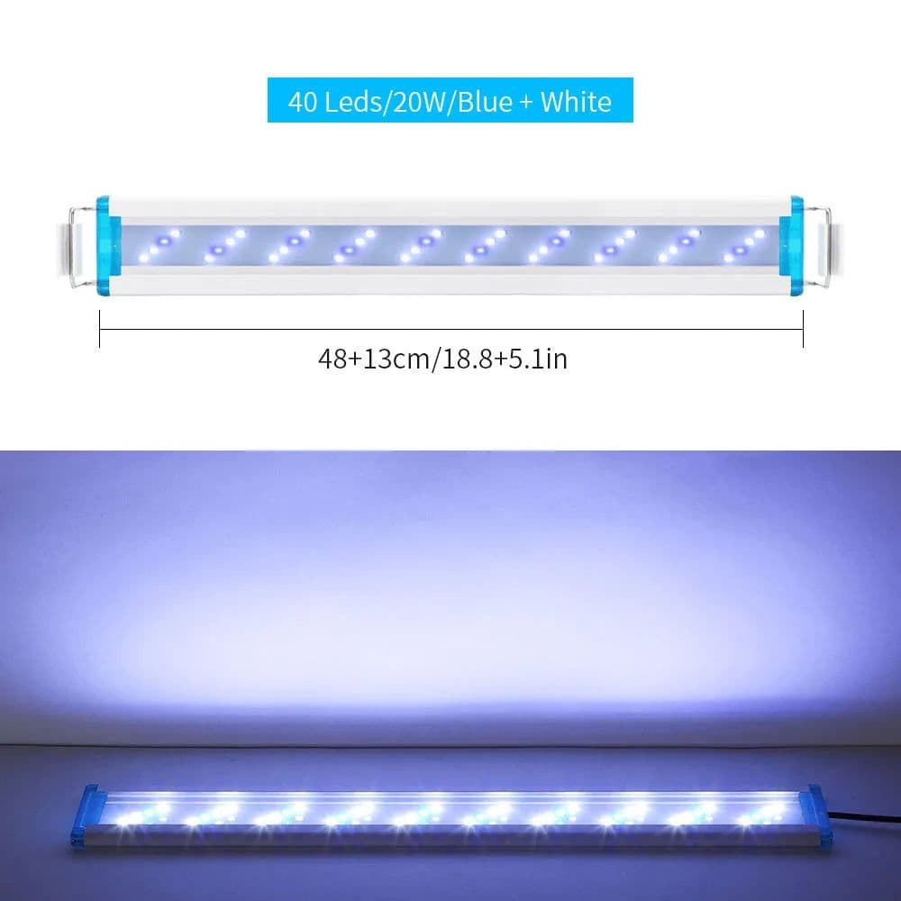 image-LED Aquarium Lighting Aquatic Plant Light 18-58CM Extensible Waterproof Clip for Fish Tank Color Lights