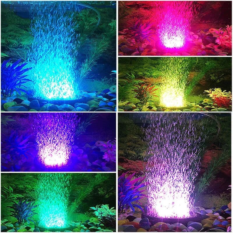 image-LED Aquarium Air Bubble Light Waterproof Fish Tank Light Colorful Changing Light for Aquarium Diving Lamp Fish Tank Decor Lamp