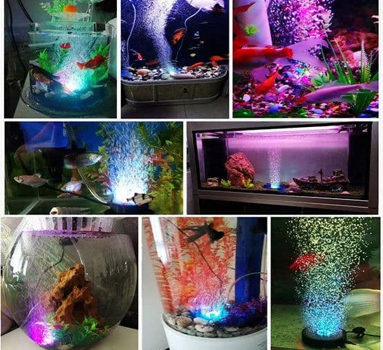 image-LED Aquarium Air Bubble Light Waterproof Fish Tank Light Colorful Changing Light for Aquarium Diving Lamp Fish Tank Decor Lamp