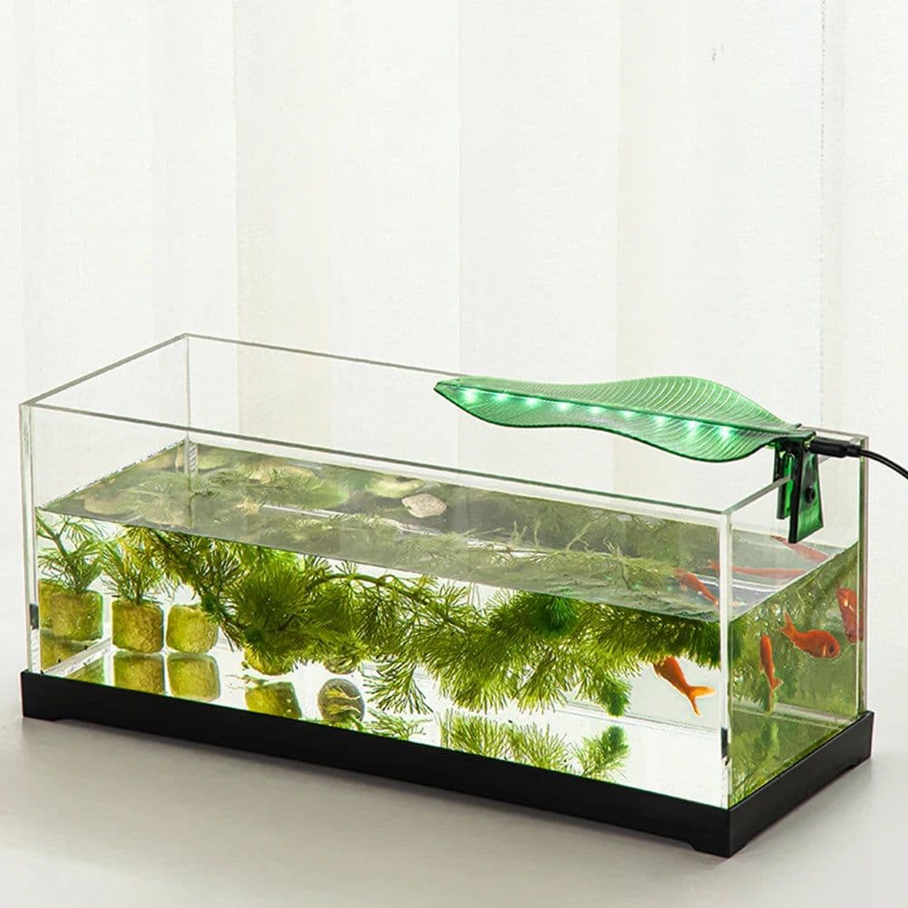 image-USB Aquarium Clip On Lighting Banana Leaf LED Decorative Lights for Fish Aquatic Pet Supplies Fish Tank Ecological Clip Lamp